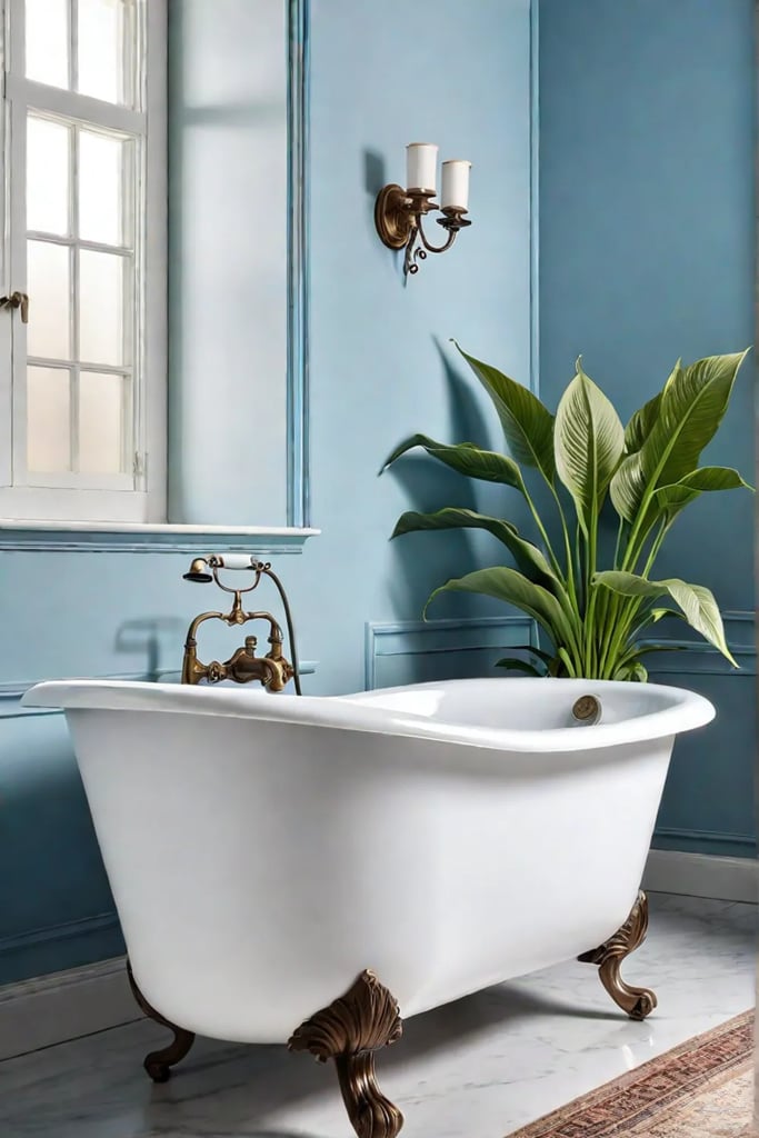 Elegant bathroom decor with peace lily