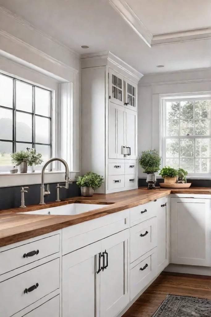 Farmhouse kitchen butcher block countertops