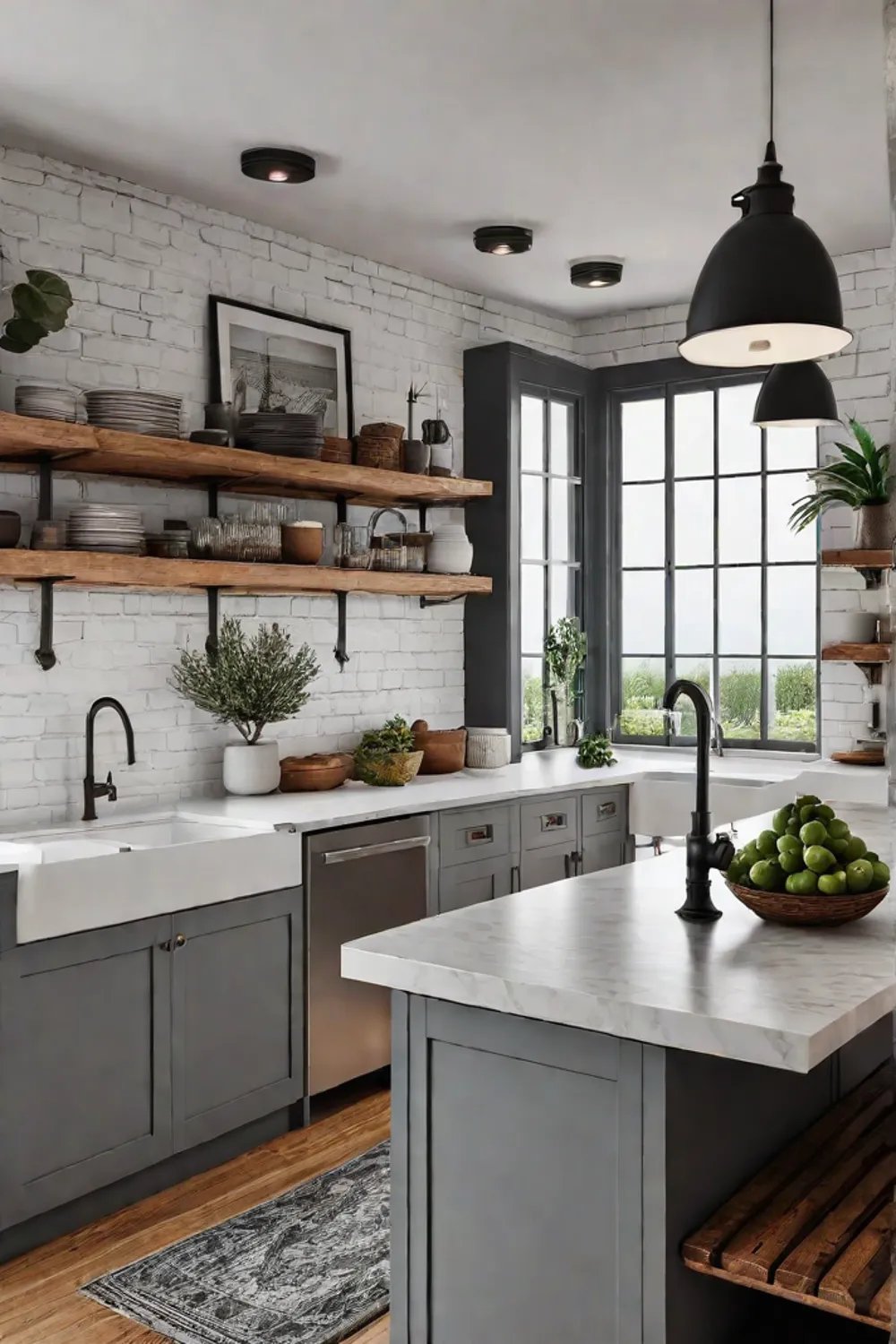 Farmhouse sink in a warm and inviting kitchen