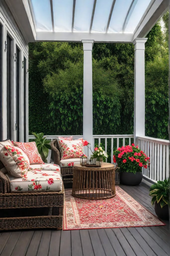 Floralthemed porch for spring