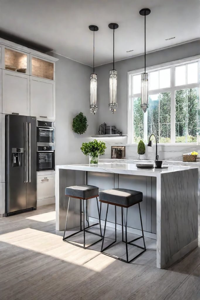 Focal point kitchen island enhanced aesthetics