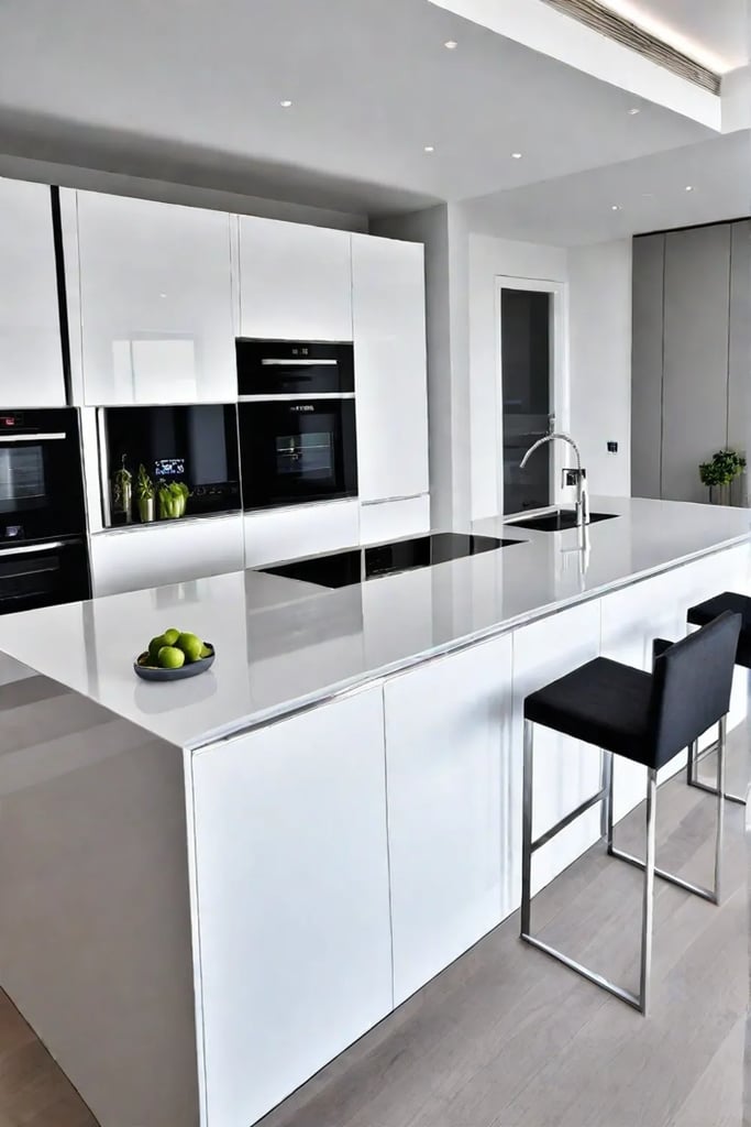 Functional kitchen island uncluttered aesthetics
