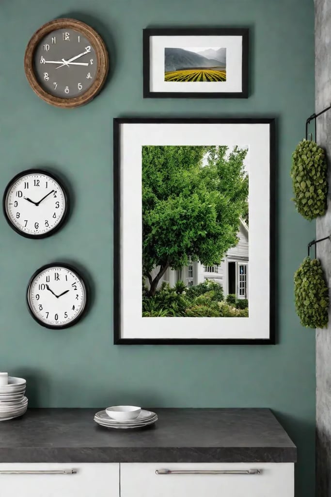 Gallery wall in a modern farmhouse kitchen