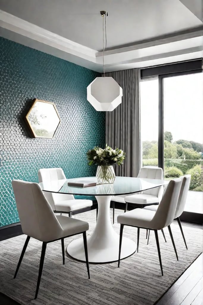 Geometric wallpaper with hexagon pattern