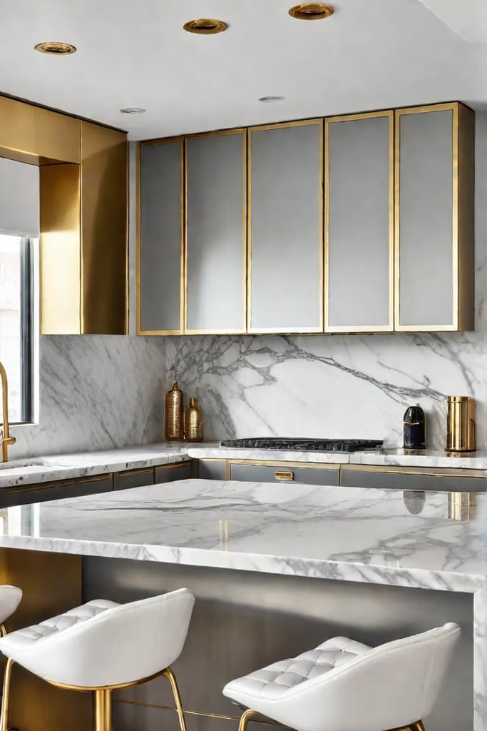 Glamorous kitchen gold accents
