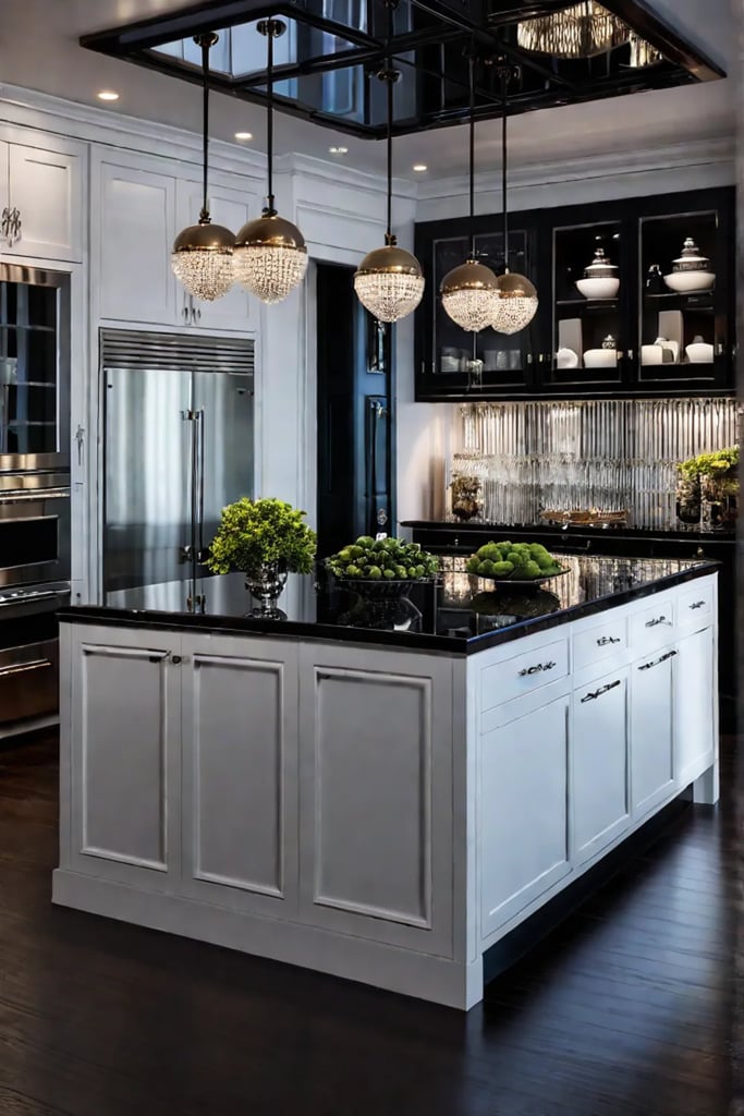 Hollywood Regency kitchen crystal knobs