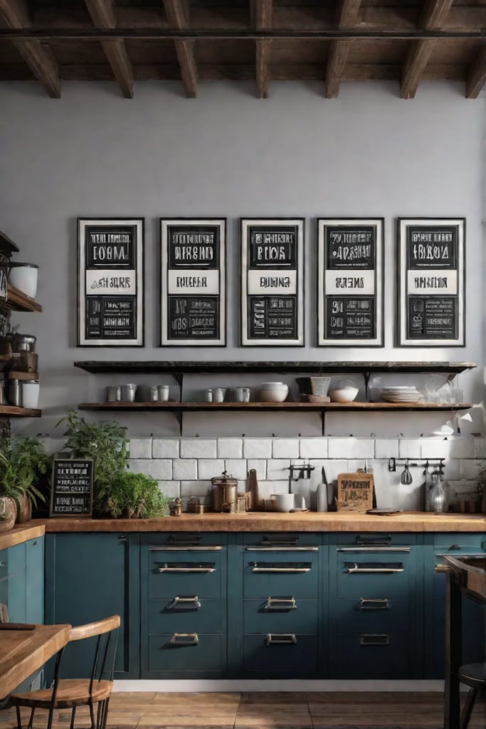 Industrial kitchen wall decor