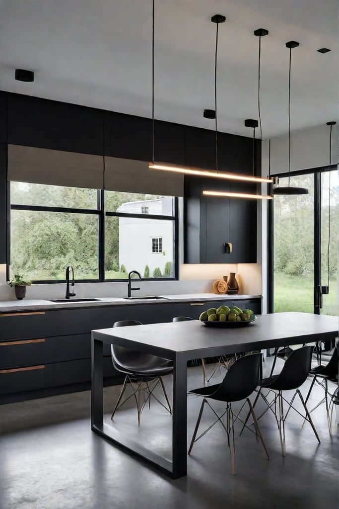 Industrialstyle kitchen with functional lighting