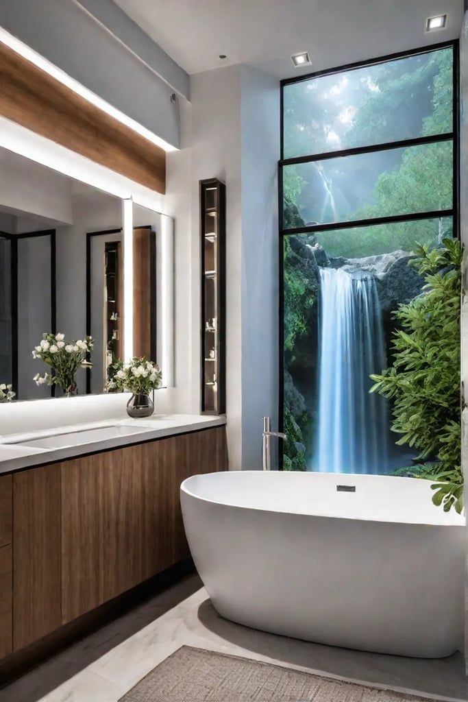 Inviting bathroom with organic materials