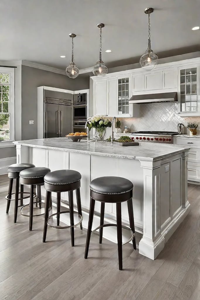 Kitchen island with cooktop and breakfast bar