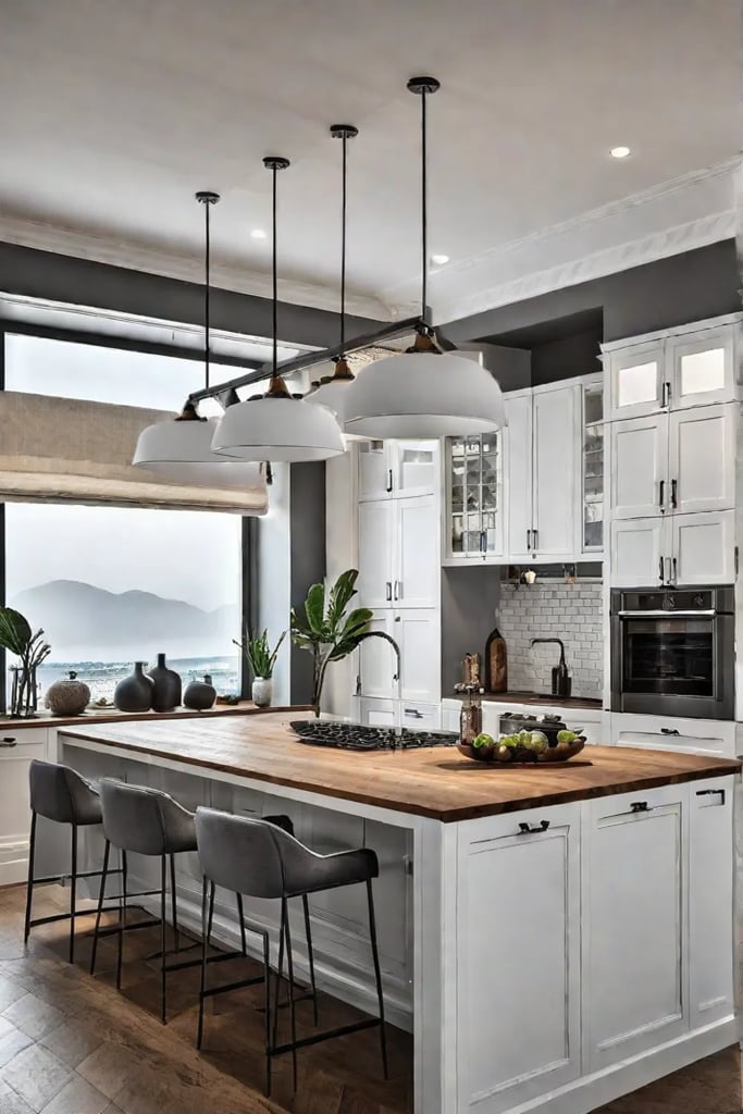 Kitchen with accent lighting on decorative elements