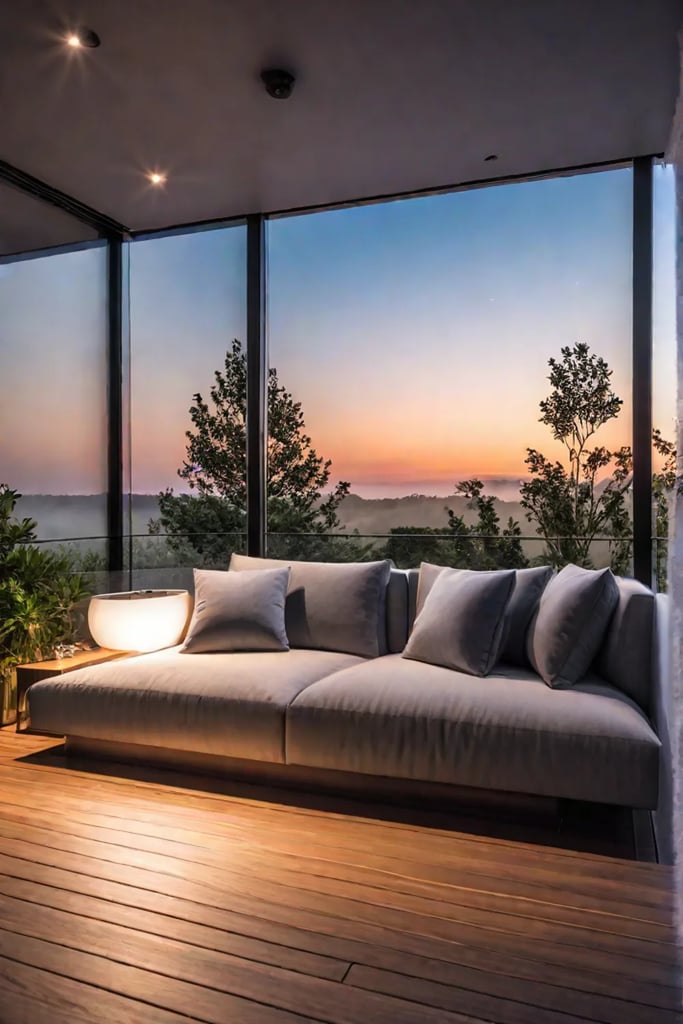 LED strip lights on a patio