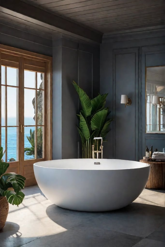 Luxurious bathroom with natural materials