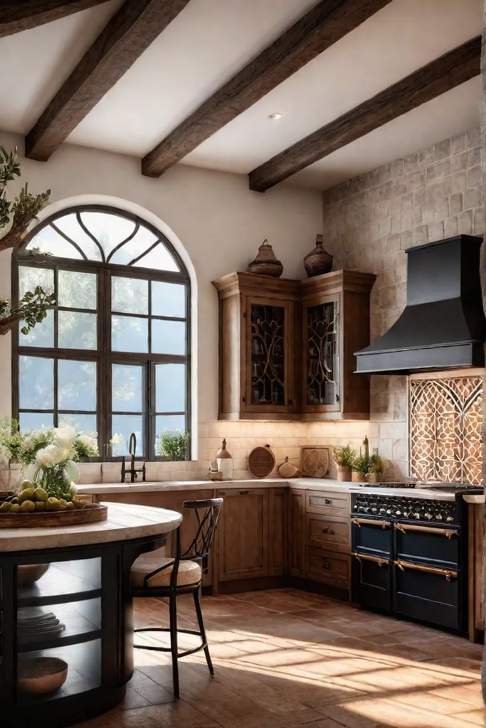 Mediterranean kitchen backsplash terracotta tiles