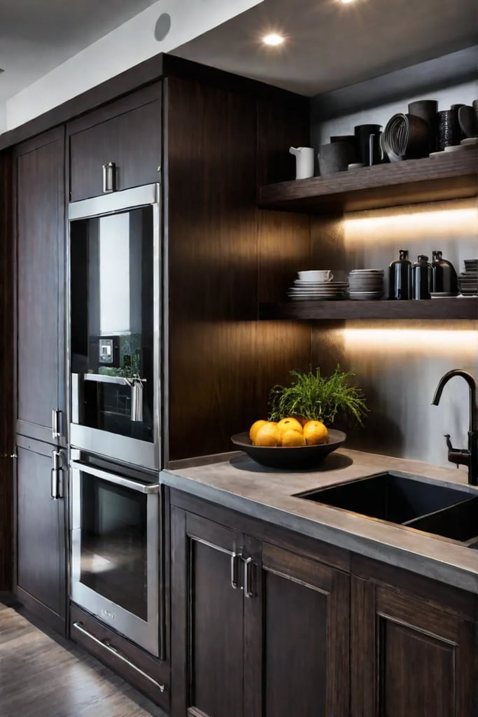 Metal backsplash industrial kitchen