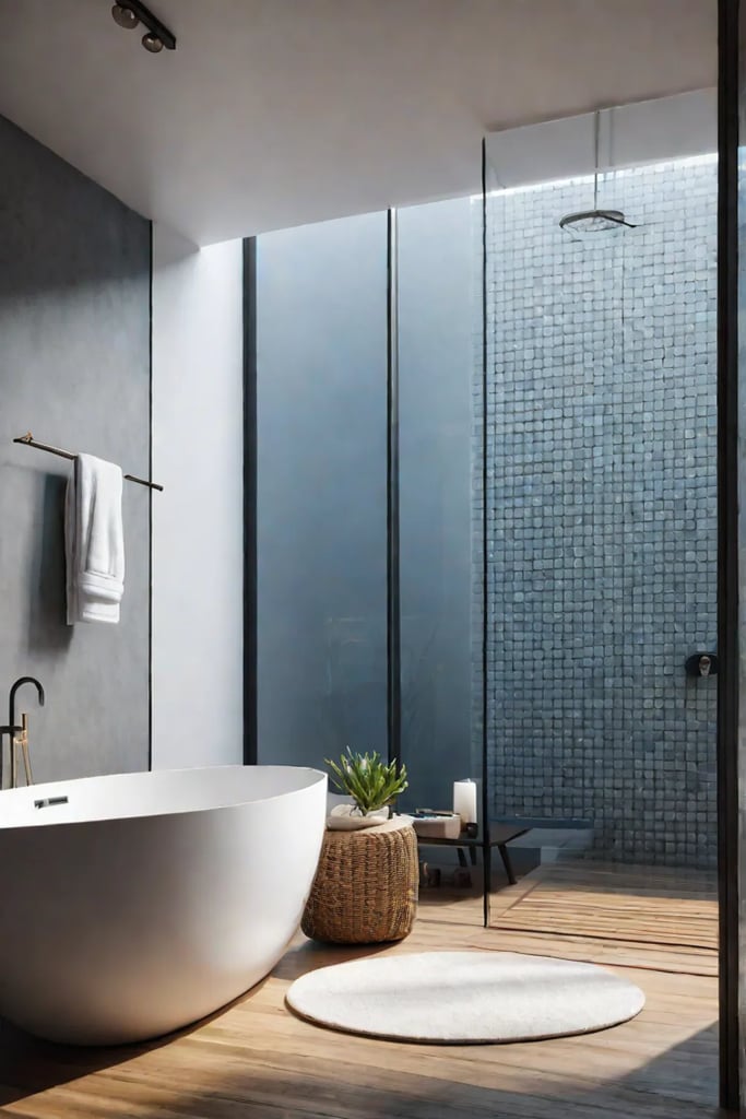 Minimalist bathroom with subtle coastal decor