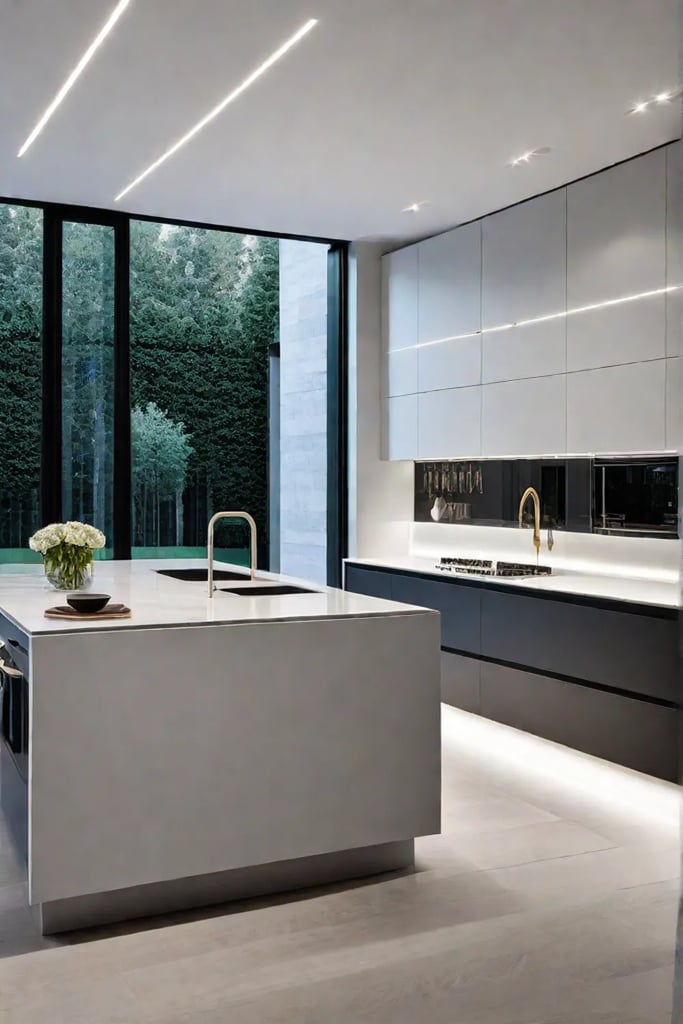 Minimalist kitchen integrated appliances