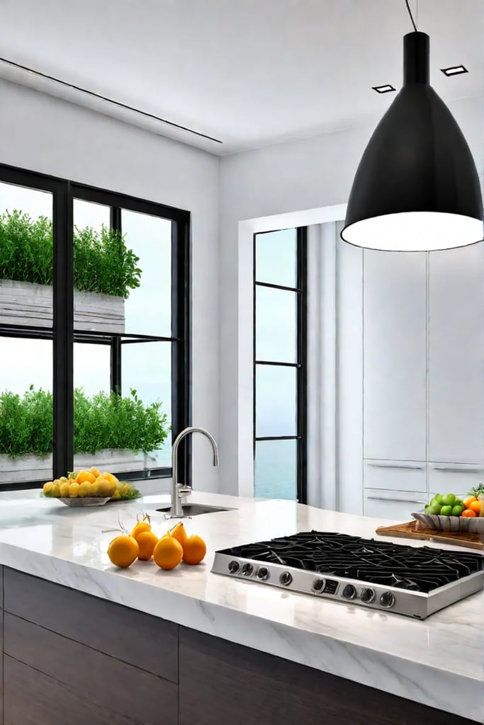 Minimalist kitchen with organized countertops