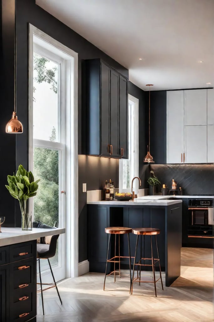 Modern kitchen copper accents