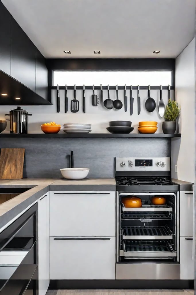 Modern kitchen wallmounted storage