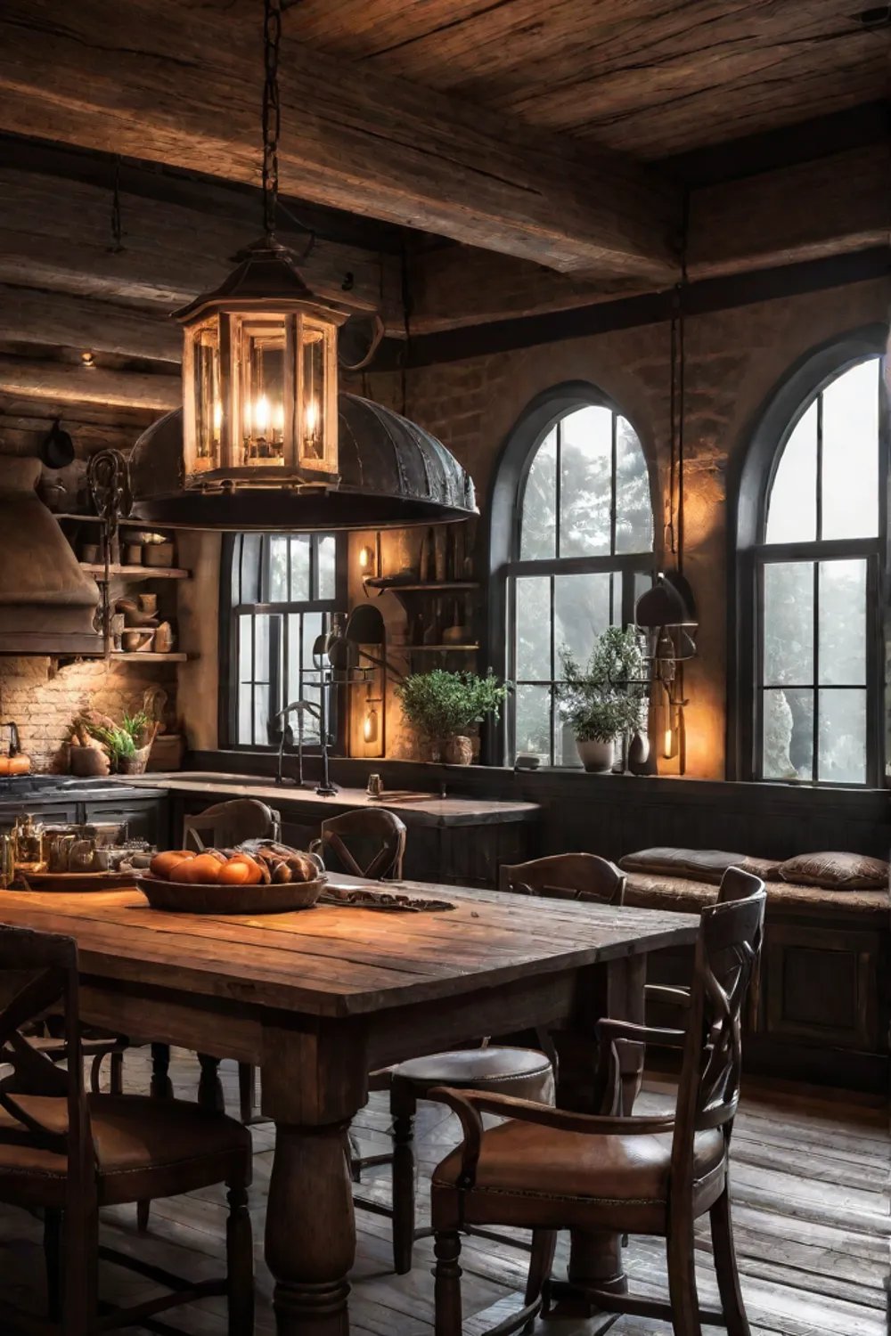 Natural materials in a farmhouse kitchen