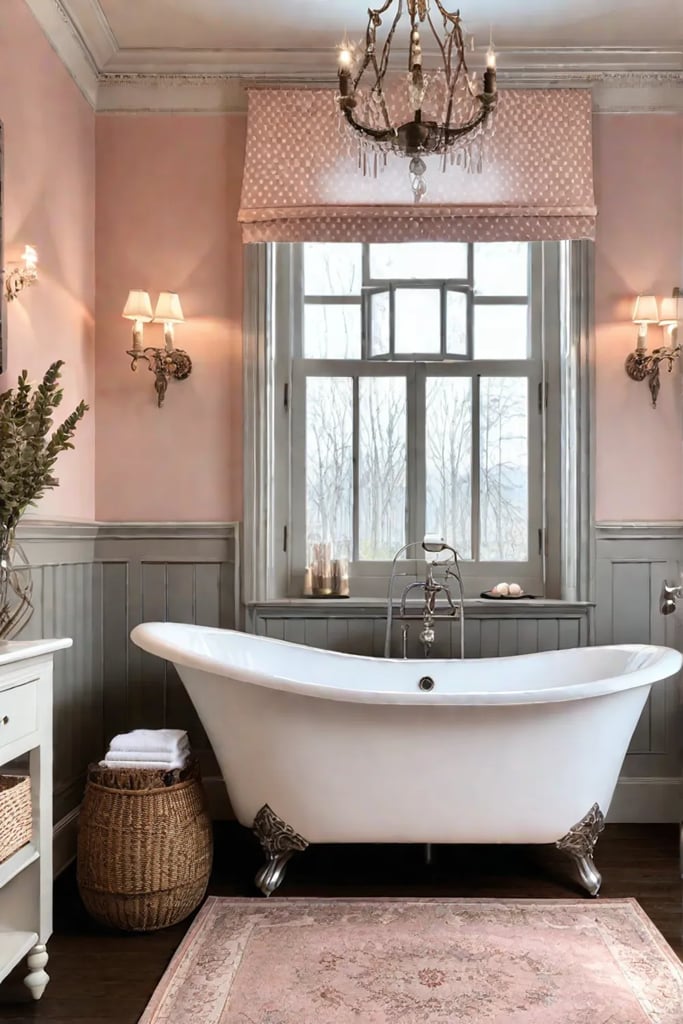 Nostalgic bathroom retreat with warm and inviting seashell hues