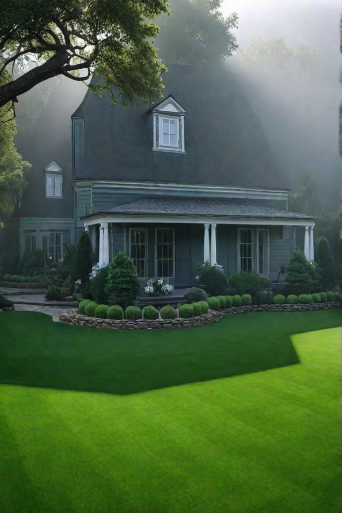 Panoramic view of a lush and vibrant lawn