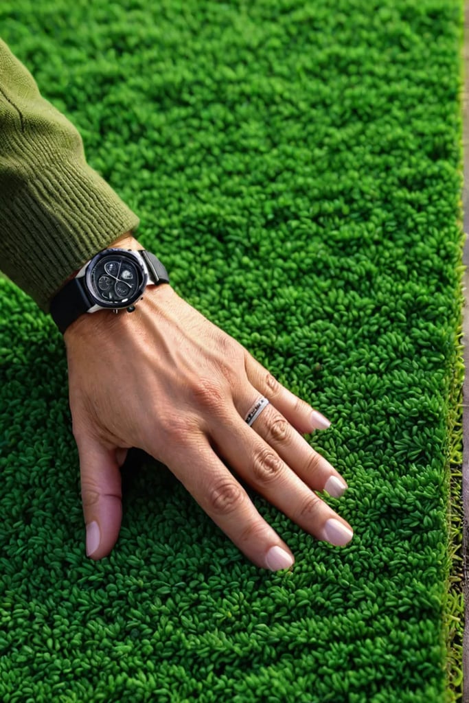 Patch of lawn with fresh new grass growth