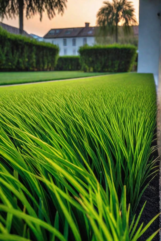 Pristine lawn with no weeds visible