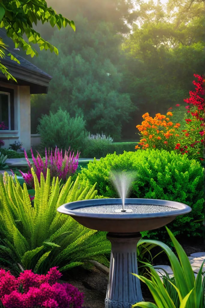 Serene garden with birdsong