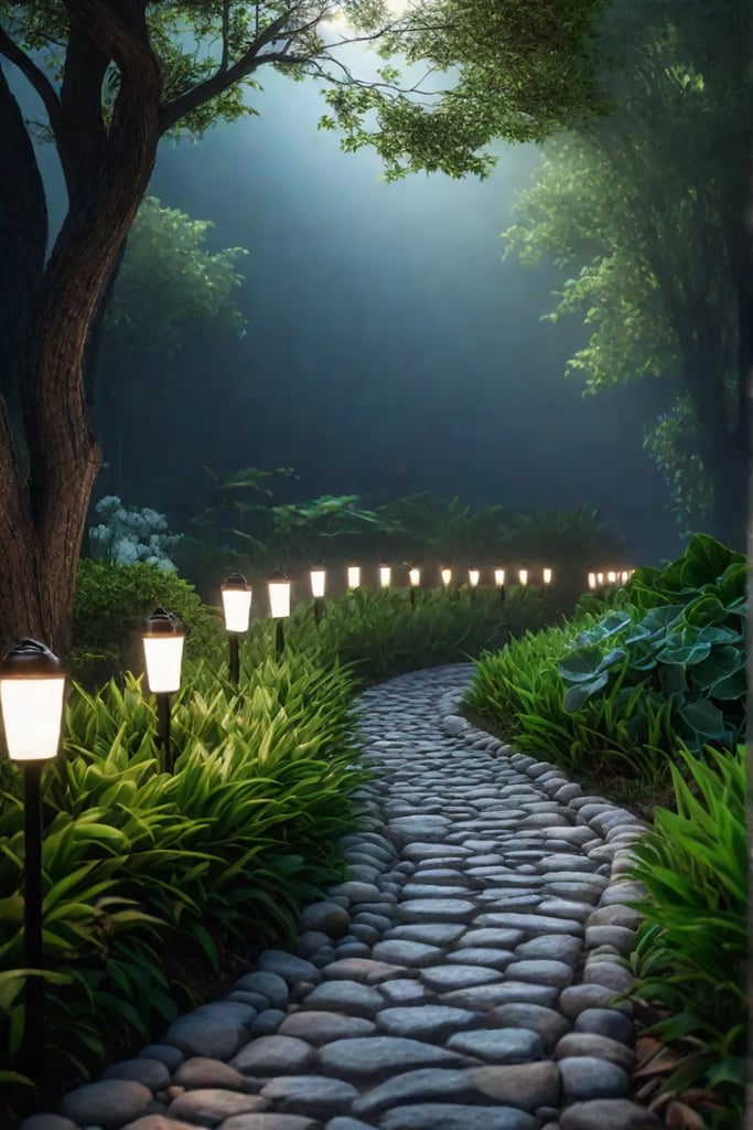Solarpowered garden path lights