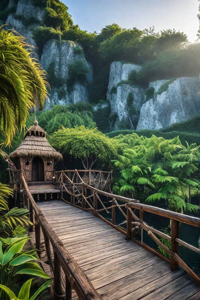 Themed play area with interactive elements