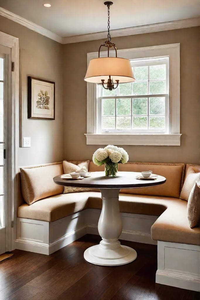 Traditional kitchen with warm color palette and soft lighting
