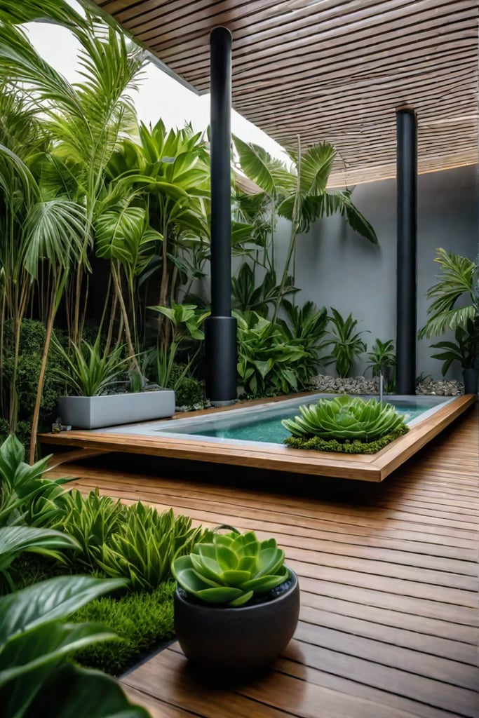 Tranquil yoga space for connecting with nature