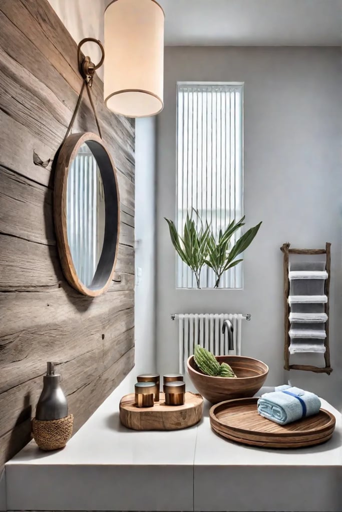 Vintage bathroom with driftwood accents
