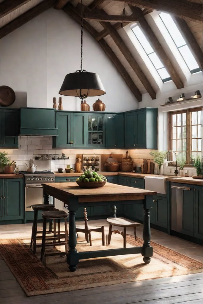 Vintage furniture in a farmhouse kitchen