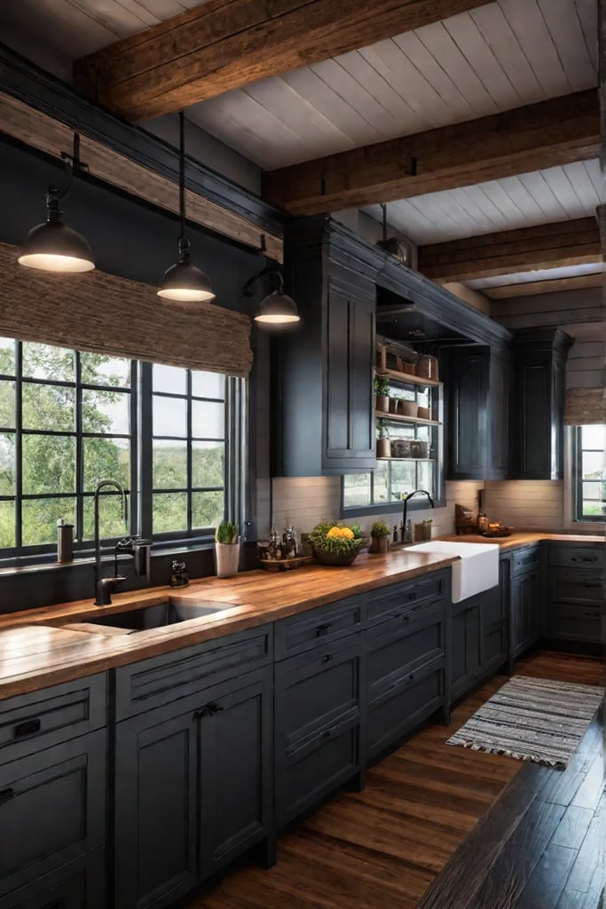 Warm and inviting farmhouse kitchen with personal touches