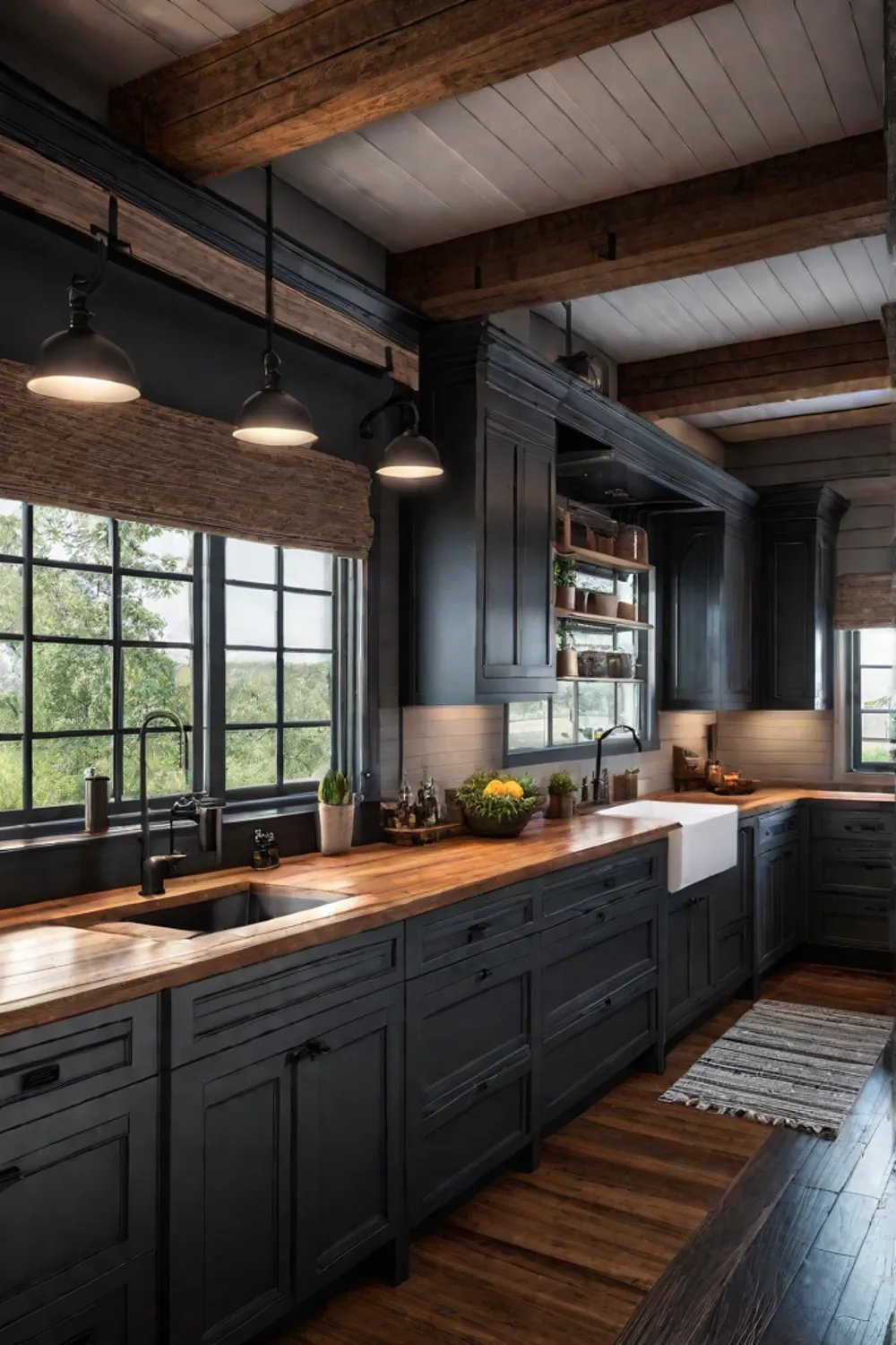 Warm and inviting farmhouse kitchen with personal touches