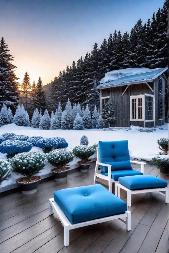 Winter porch with festive decorations