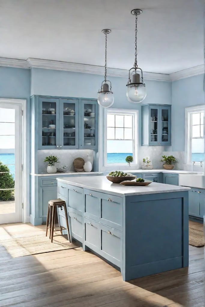 coastal kitchen polished chrome hardware