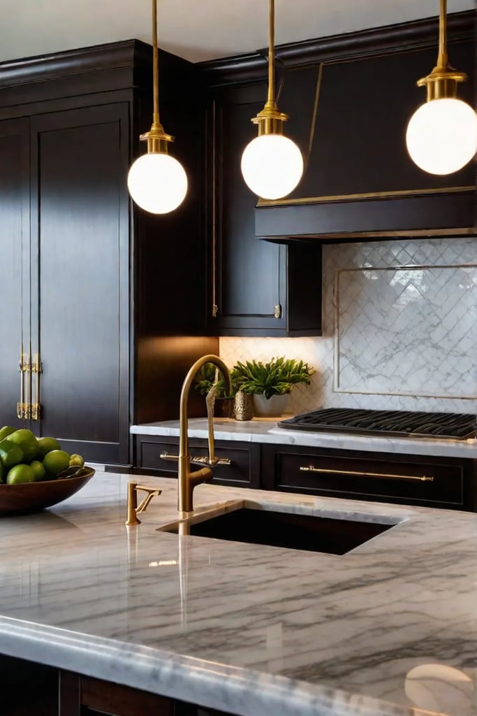 dark wood cabinets elegant hardware