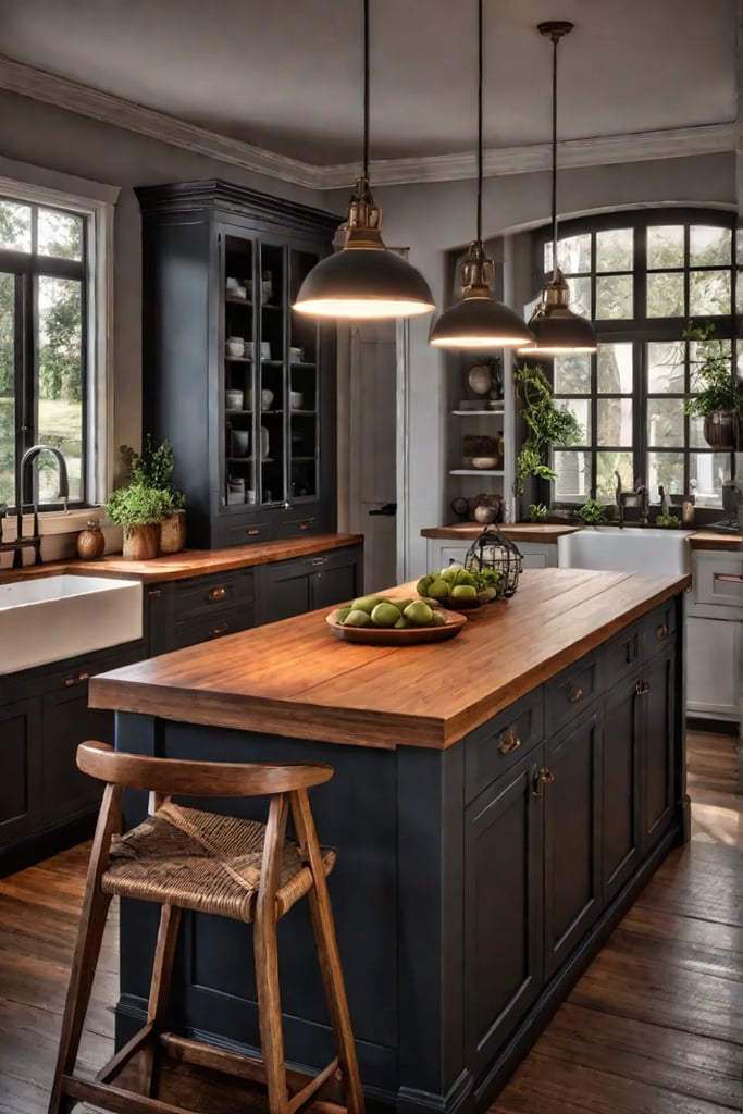 farmhouse kitchen leather pulls