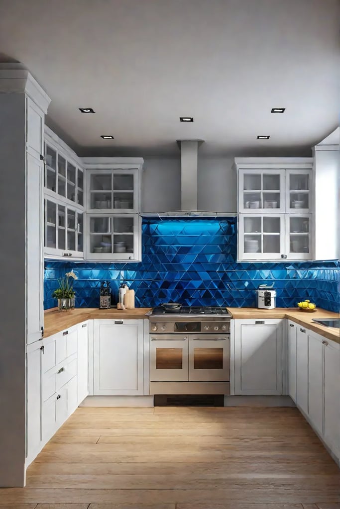 Bold statement backsplash in a cottage kitchen