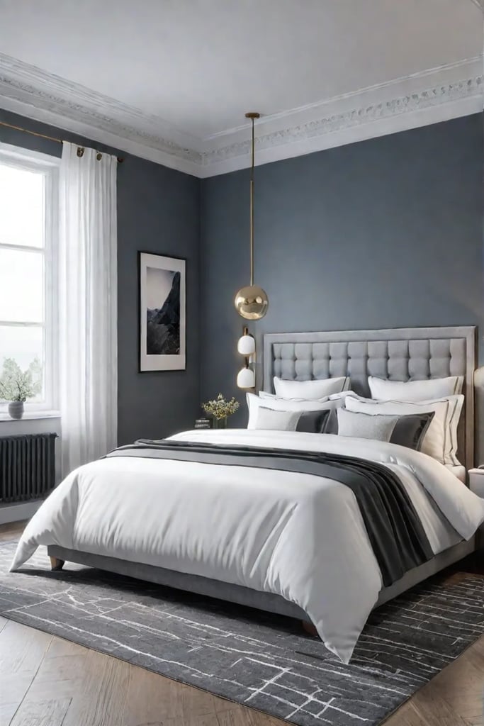 Bright and airy bedroom with white walls