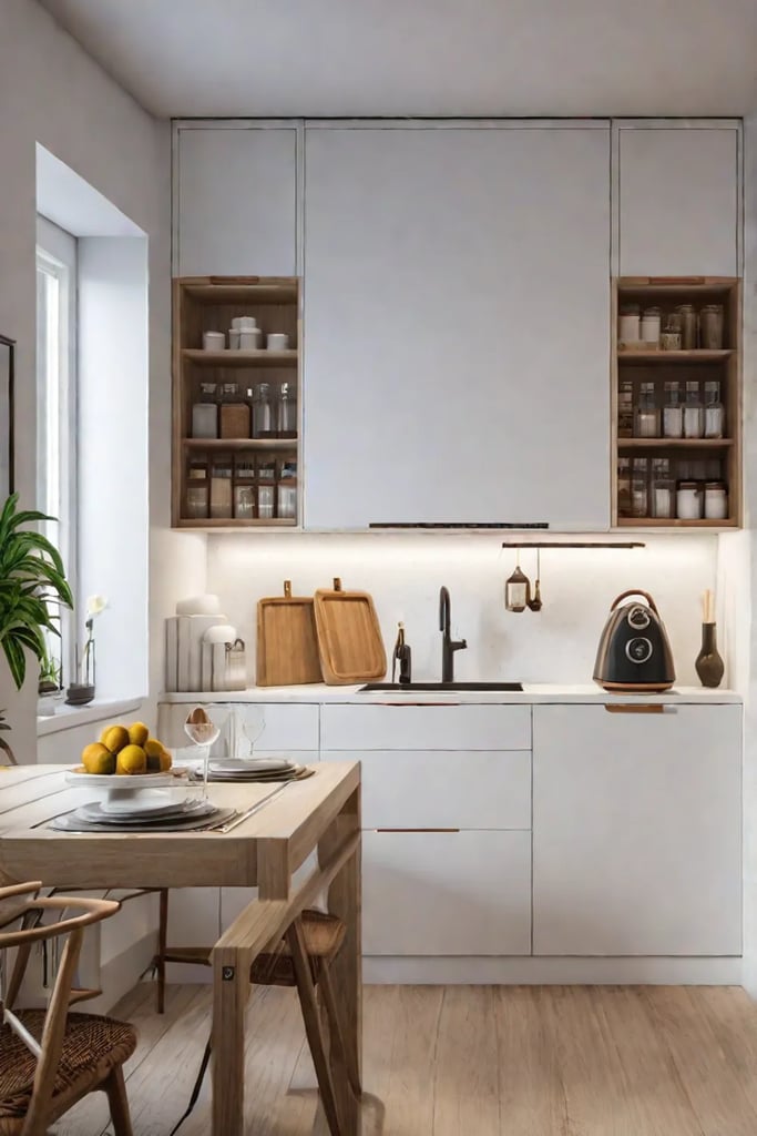 Bright and airy cottage kitchen with ample storage space