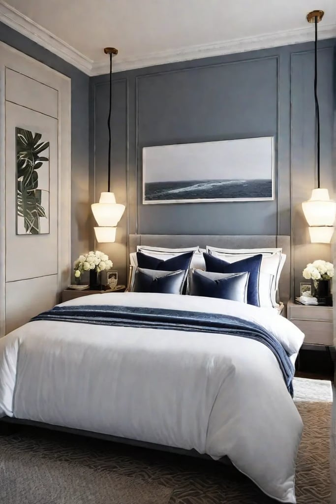 Cohesive bedroom decor with wallpaper