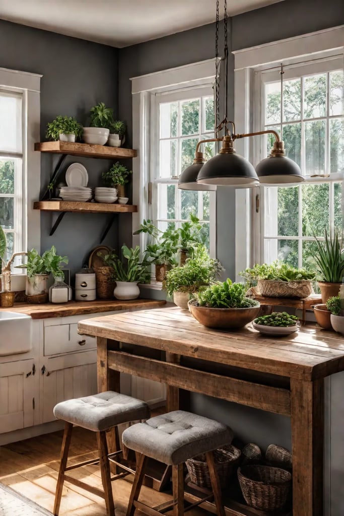 Cozy cottage kitchen with dining area