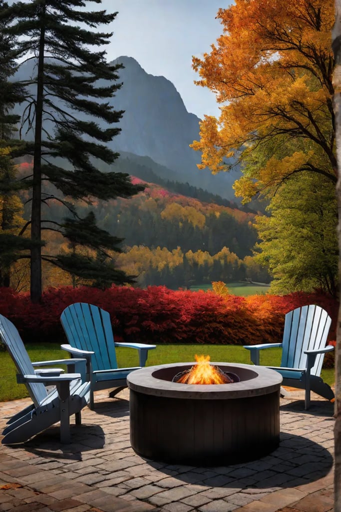 Fall outdoor living with a fire pit