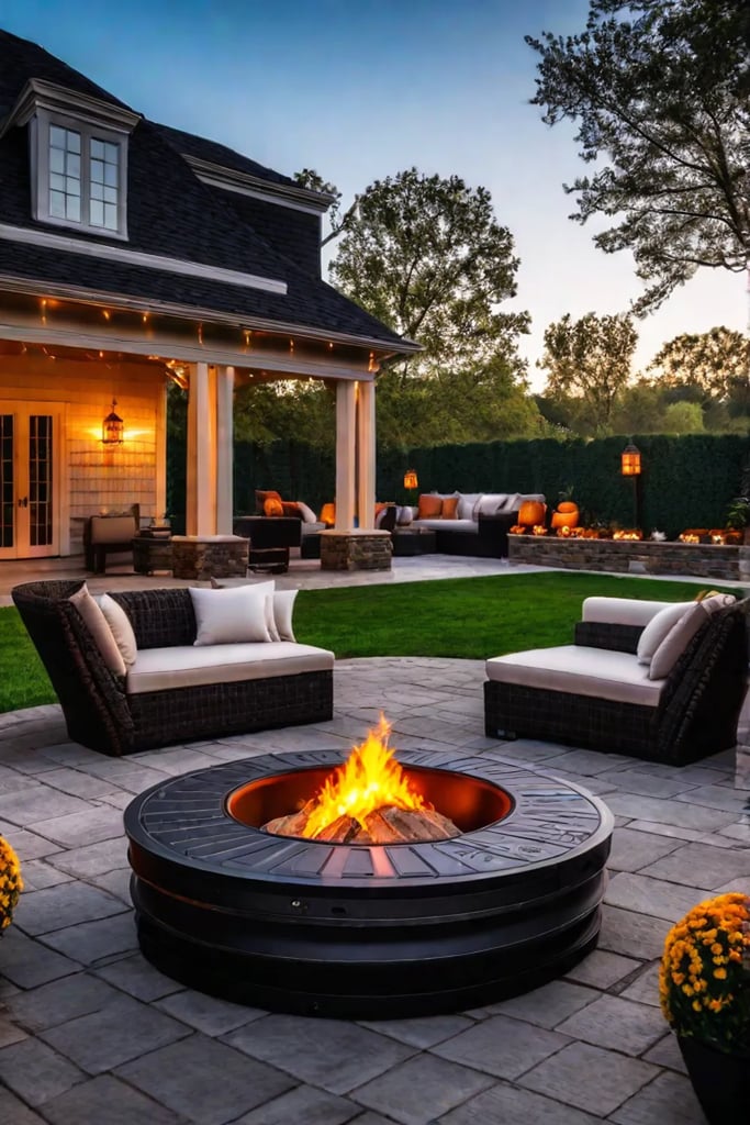 Festive fire pit decor for fall