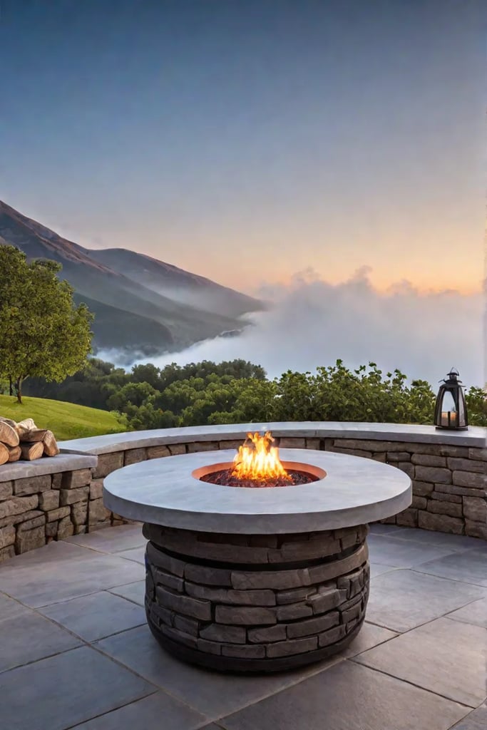 Fire pit with a scenic view